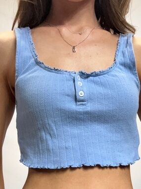 Blue American Eagle Cropped Tank